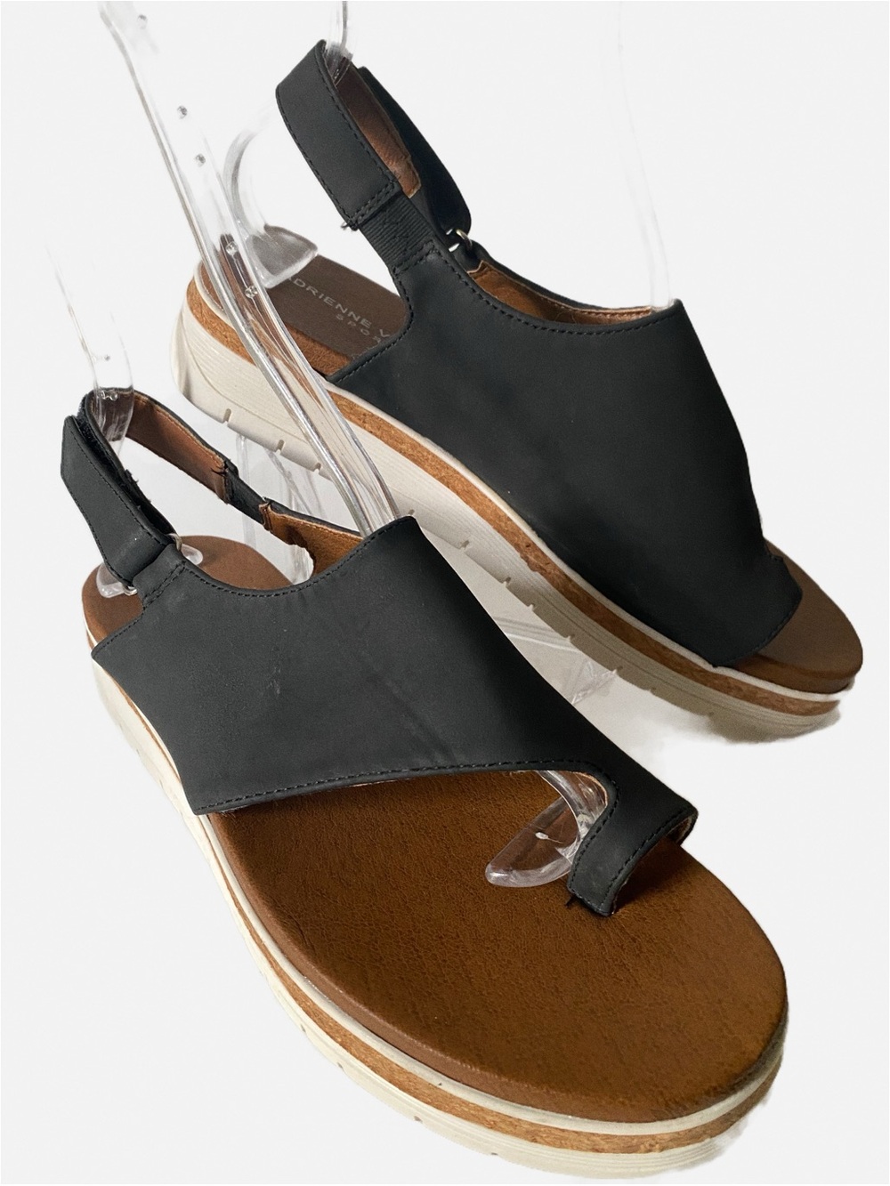 LeatherSport Toe Loop Sandal Adrienne Vittadini Platform Minimalist Asymmetrical